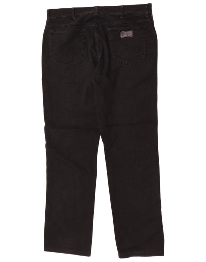 Wrangler Mens Texas Stretch Straight Jeans W36 L32 Black Cotton
