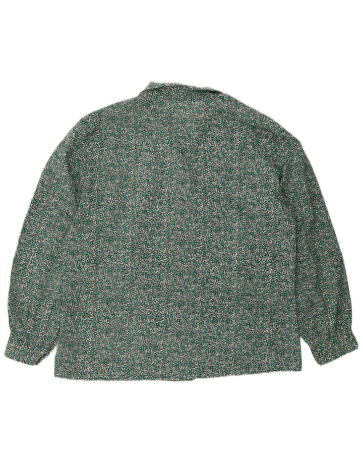 VINTAGE Womens Shirt UK 16 Large Green Floral