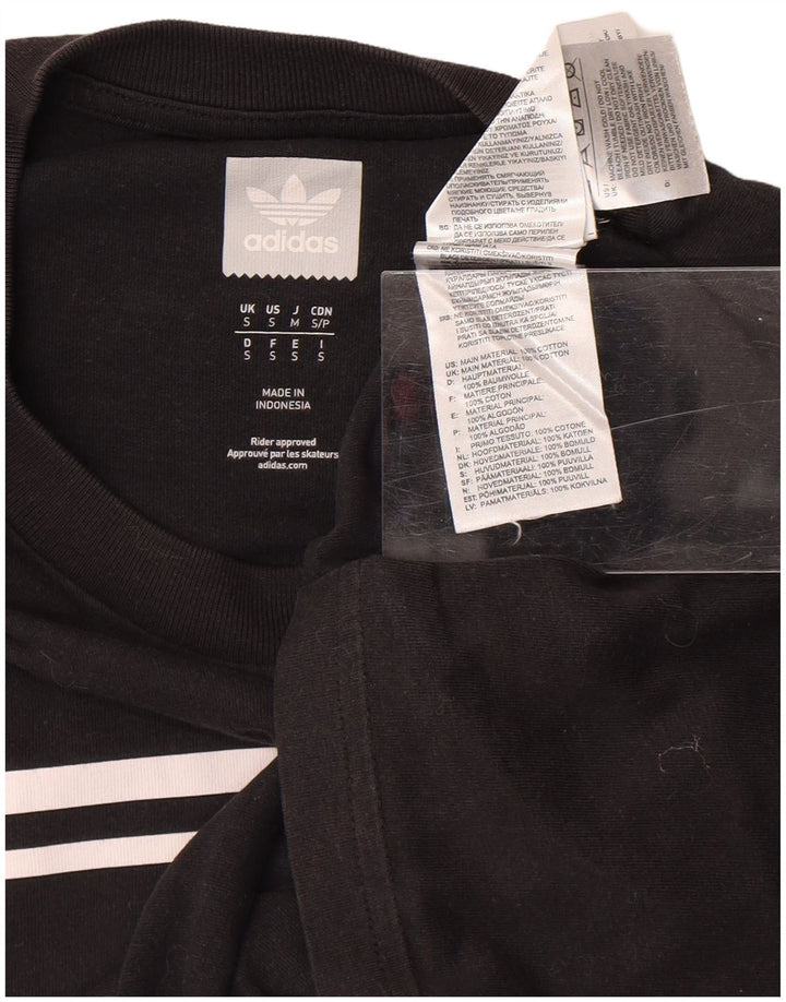 ADIDAS Mens Graphic T-Shirt Top Small Black Cotton