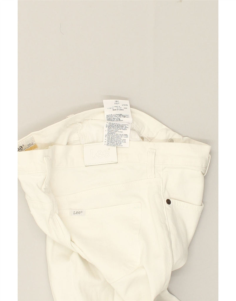 LEE Girls Lilly Straight Jeans 14-15 Years W30 L32 White Cotton | Vintage Lee | Thrift | Second-Hand Lee | Used Clothing | Messina Hembry 