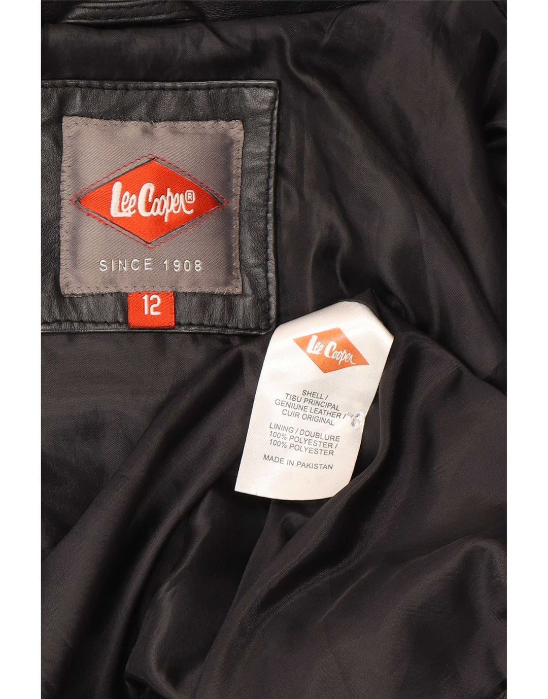Lee Womens Cooper Leather Jacket UK 12 Medium Black