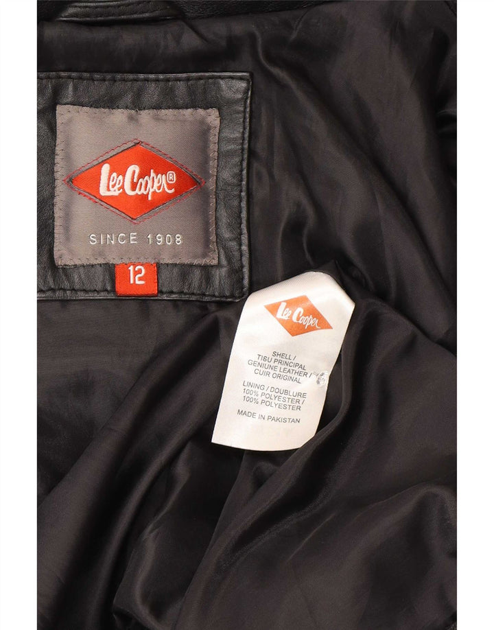 Lee Womens Cooper Leather Jacket UK 12 Medium Black