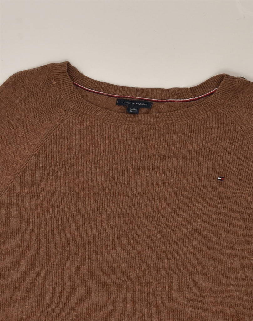 TOMMY HILFIGER Womens Crew Neck Jumper Sweater UK 18 XL Brown Cotton | Vintage Tommy Hilfiger | Thrift | Second-Hand Tommy Hilfiger | Used Clothing | Messina Hembry 