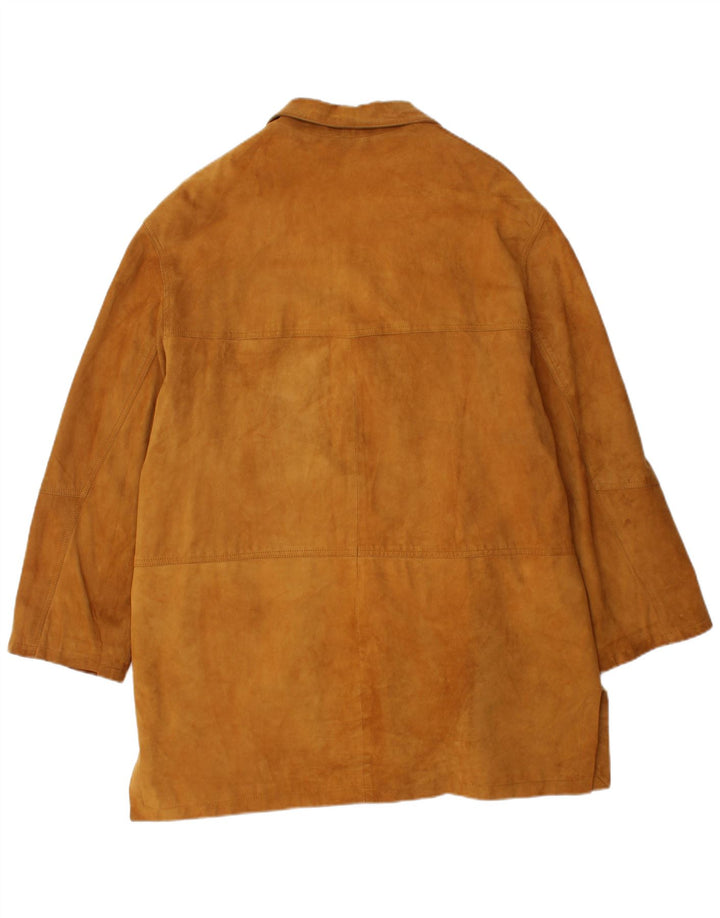 VINTAGE Womens Suede Jacket UK 18 XL Brown Leather