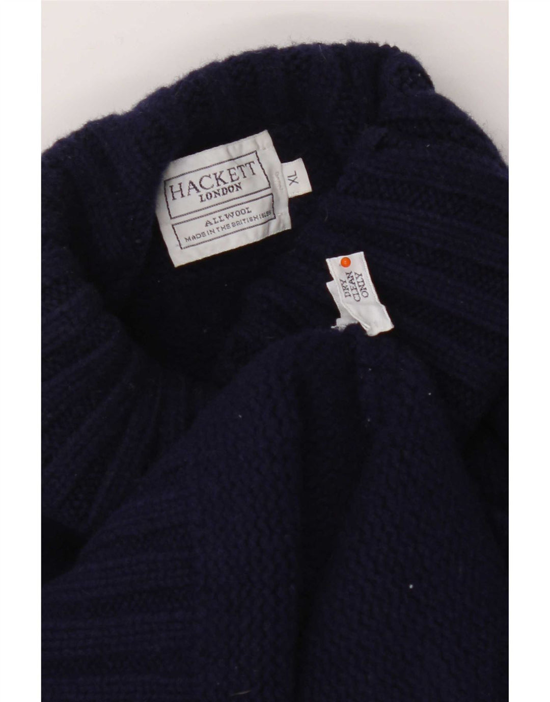 Hackett Womens Roll Neck Jumper Sweater UK 18 XL Navy Blue Colourblock Wool
