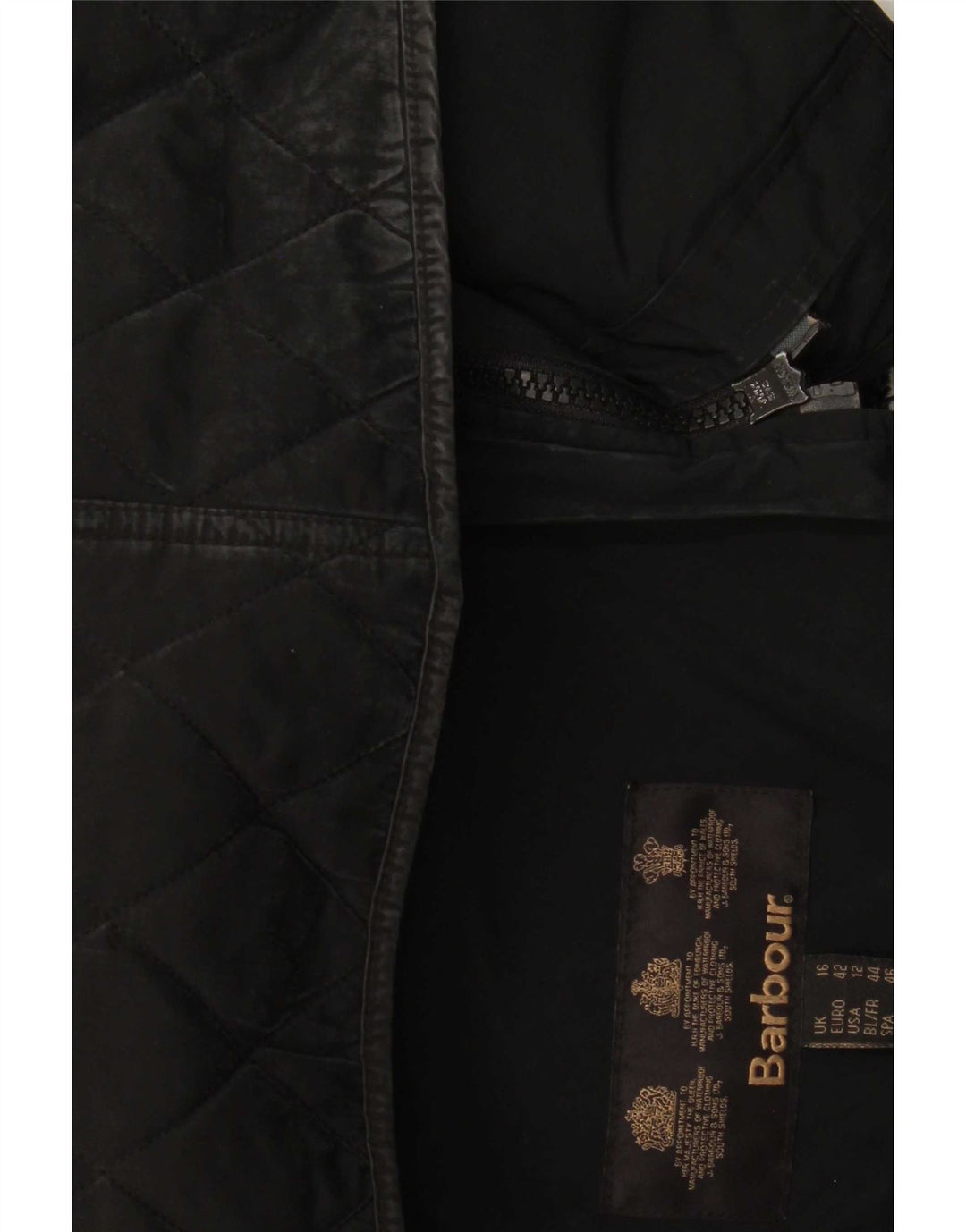 Barbour Womens Quilted Jacket UK 16 Large Black Polyamide