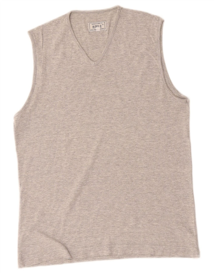 Rifle Womens Vest Top UK 14 Medium Grey Flecked Cotton