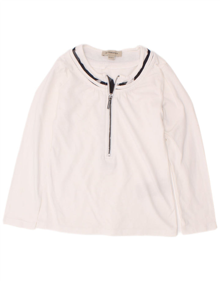Burberry Girls Top Long Sleeve 4-5 Years White Cotton
