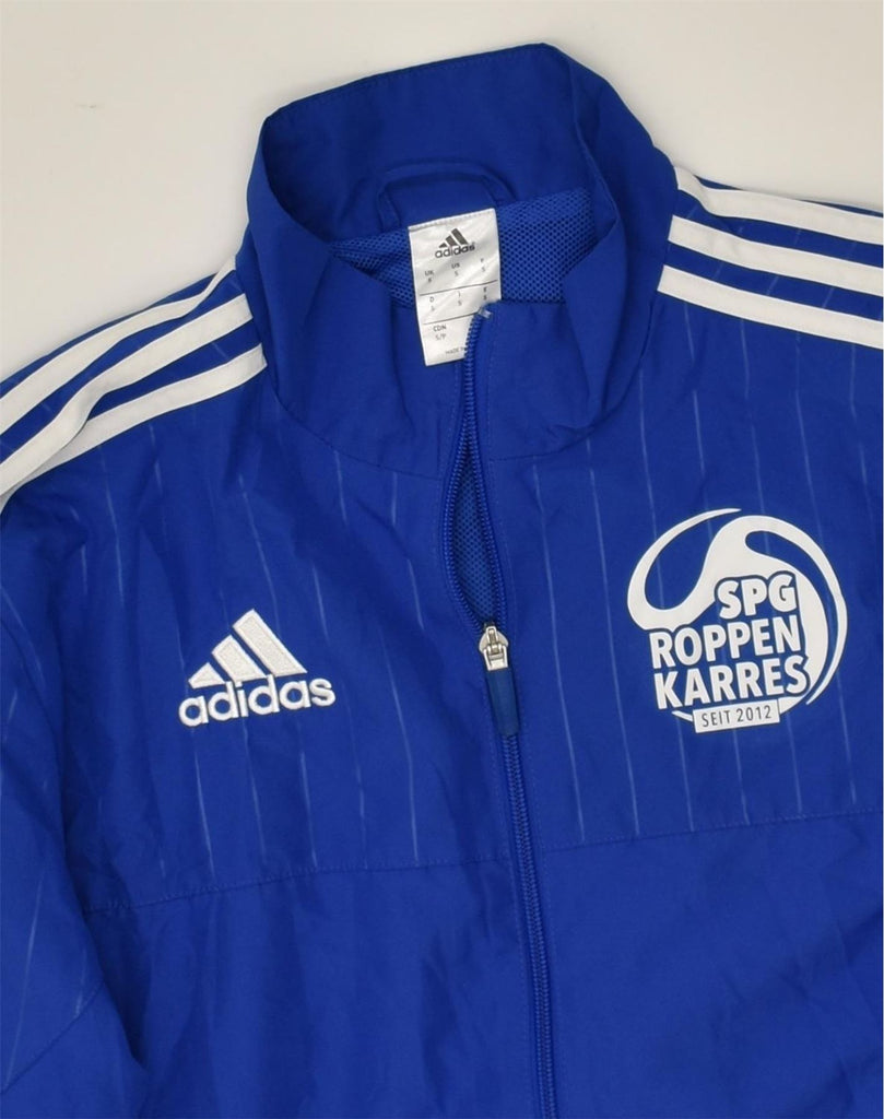 ADIDAS Mens Graphic Tracksuit Top Jacket Small Blue Polyester | Vintage Adidas | Thrift | Second-Hand Adidas | Used Clothing | Messina Hembry 