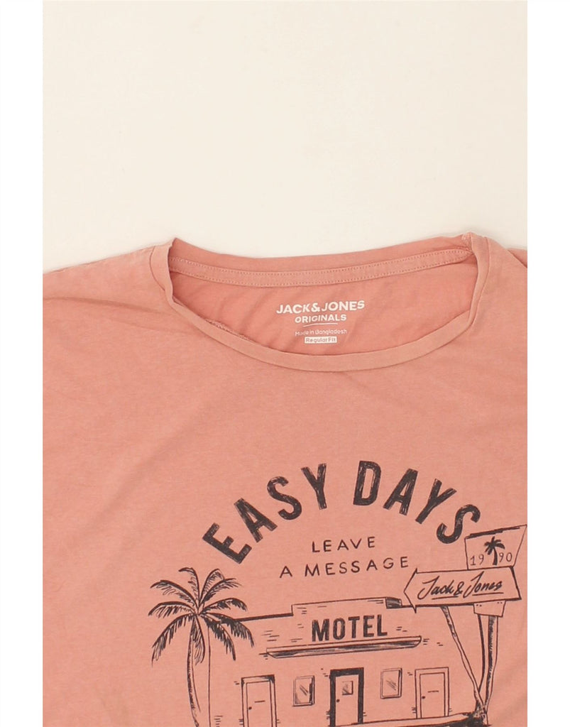 JACK & JONES Mens Regular Fit Graphic T-Shirt Top XL Pink Cotton | Vintage Jack & Jones | Thrift | Second-Hand Jack & Jones | Used Clothing | Messina Hembry 