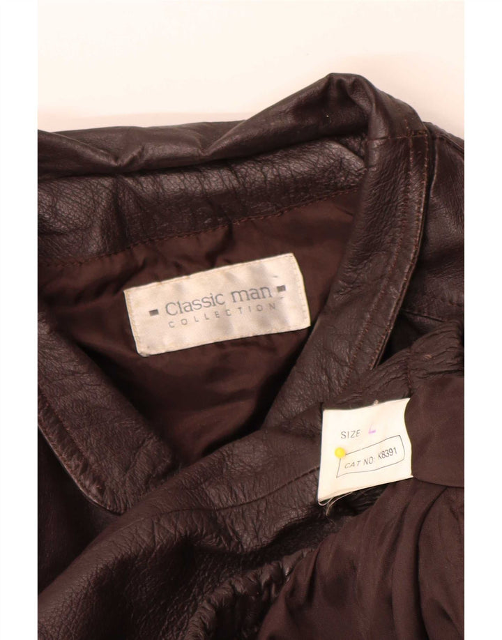 Vintage Mens Leather Jacket UK 40 Large Brown