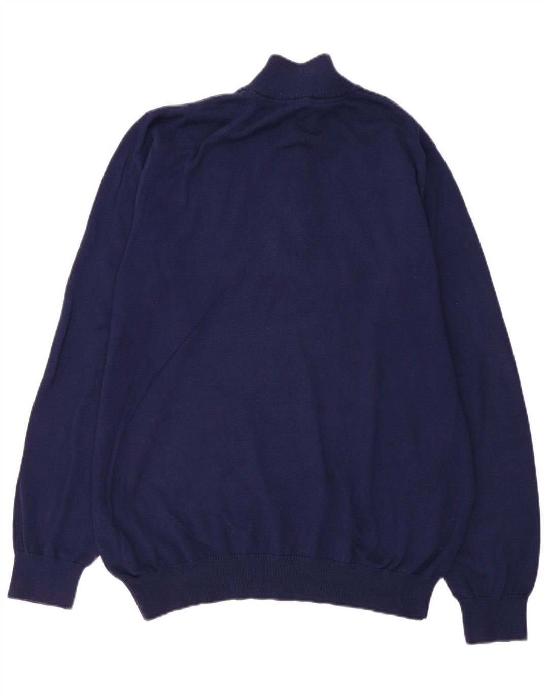 CREW CLOTHING Mens Zip Neck Jumper Sweater 3XL Navy Blue Cotton