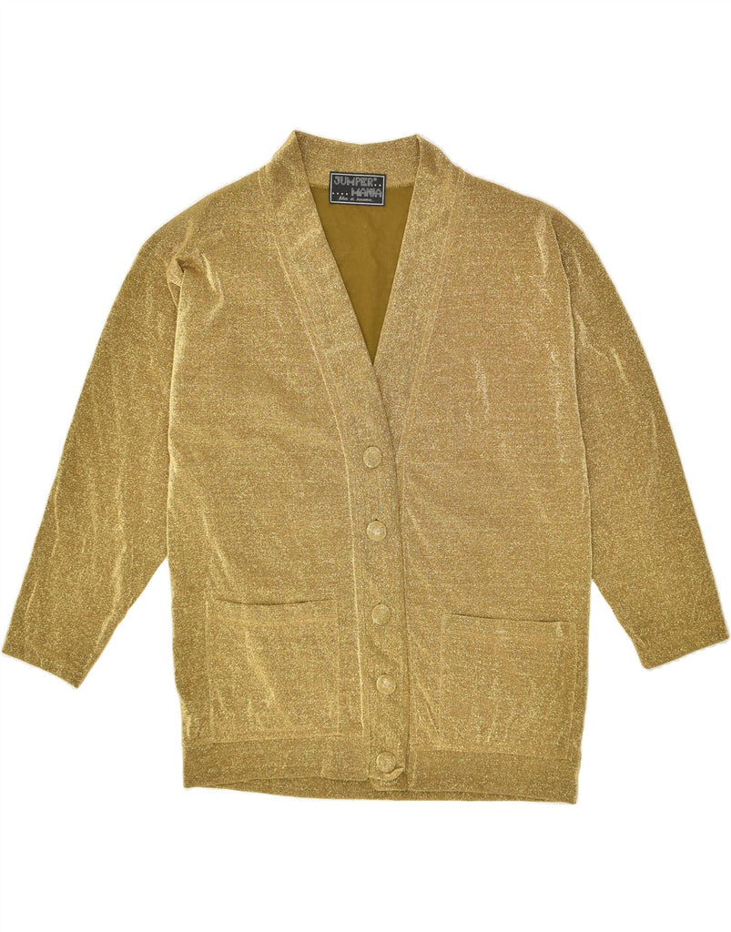 VINTAGE Womens Cardigan Sweater UK 18 XL Gold | Vintage Vintage | Thrift | Second-Hand Vintage | Used Clothing | Messina Hembry 