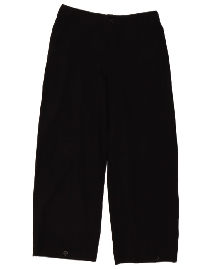 ZARA Womens Wide Leg Chino Trousers Small W26 L26 Black