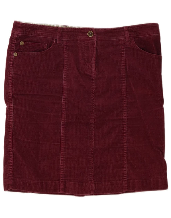 Fat Face Womens Corduroy Skirt UK 10 Small W32 Burgundy Cotton