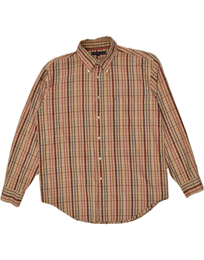 TOMMY HILFIGER Mens Shirt XL Brown Check Cotton | Vintage Tommy Hilfiger | Thrift | Second-Hand Tommy Hilfiger | Used Clothing | Messina Hembry 