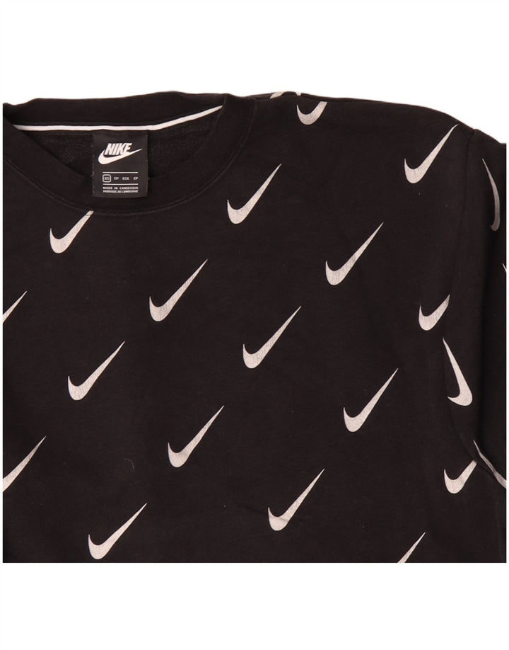 NIKE Mens Graphic Sweatshirt Jumper XS Black Cotton