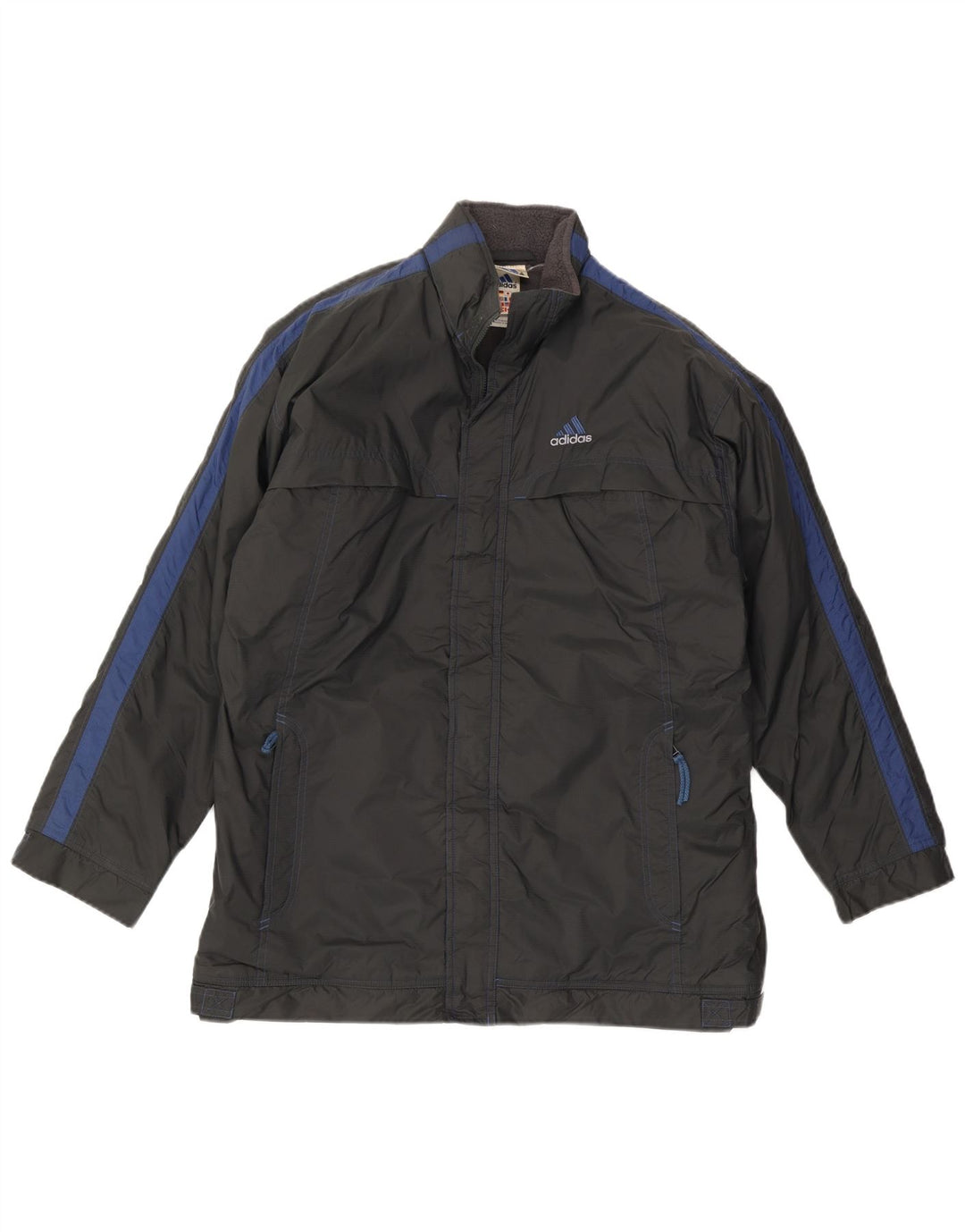 Adidas Boys Windbreaker Jacket 15-16 Years Black Colourblock Polyester