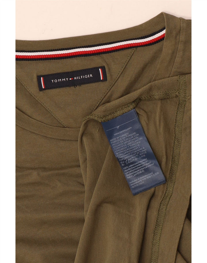 TOMMY HILFIGER Mens T-Shirt Top Medium Khaki Cotton