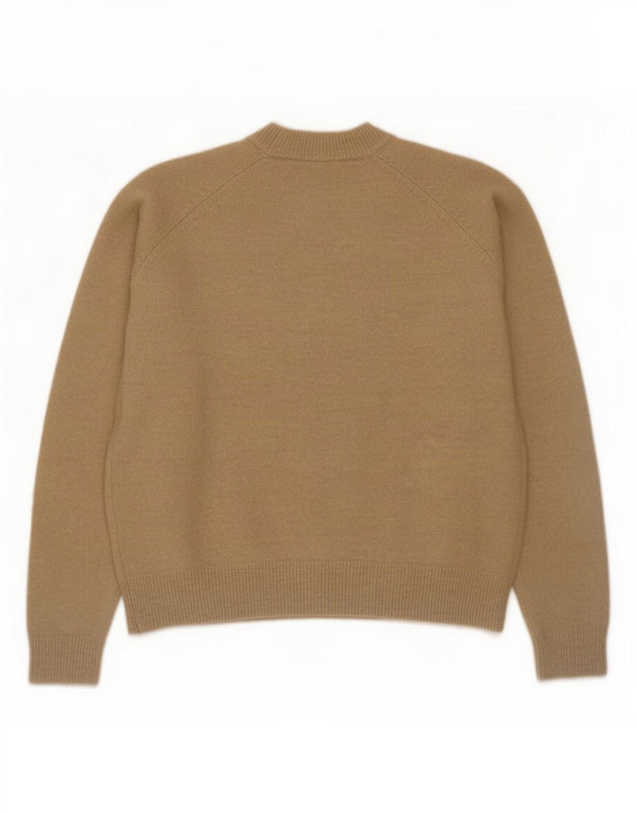 Zara Womens Crew Neck Jumper Sweater UK 14 Medium Beige Polyamide