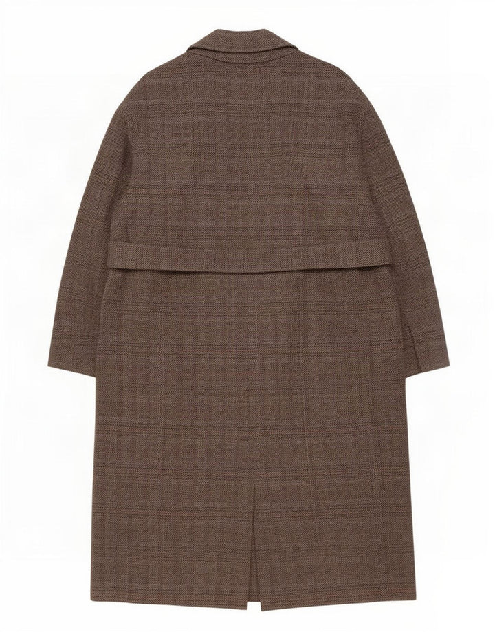 Zara Womens Overcoat UK 16 Large Grey Herringbone Wool