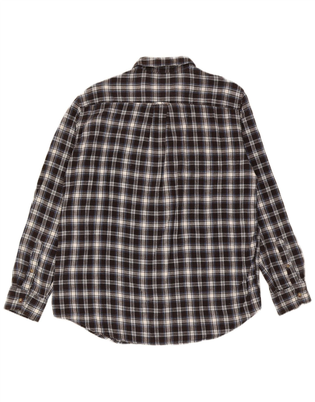 Chaps Mens Flannel Shirt Large Black Check Cotton