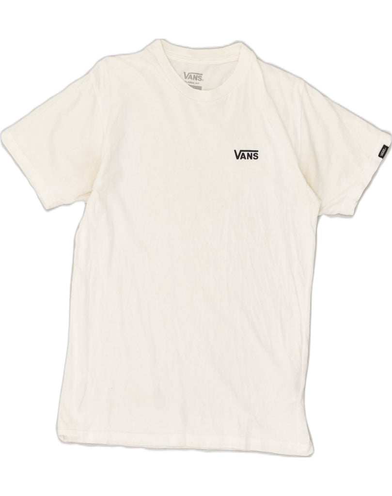 VANS Mens Classic Fit Graphic T-Shirt Top Small White Cotton | Vintage Vans | Thrift | Second-Hand Vans | Used Clothing | Messina Hembry 