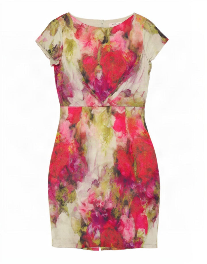 L.K. Bennett Womens Sheath Dress UK 12 Medium Multicoloured Floral Silk