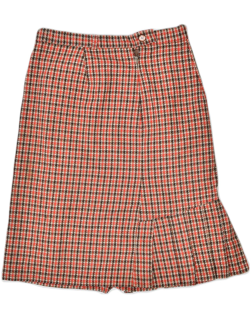 VINTAGE Womens A-Line Skirt W30 Medium Red Check Wool | Vintage | Thrift | Second-Hand | Used Clothing | Messina Hembry 