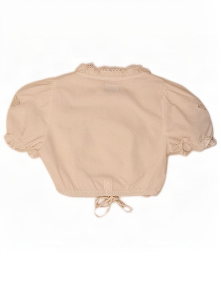 STOIBER Womens Trachten Crop Top EU 36 Small White Polyester