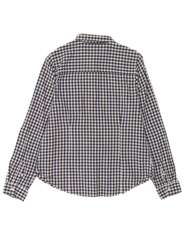 U.S. Polo Assn. Womens Shirt UK 14 Large Navy Blue Gingham Cotton