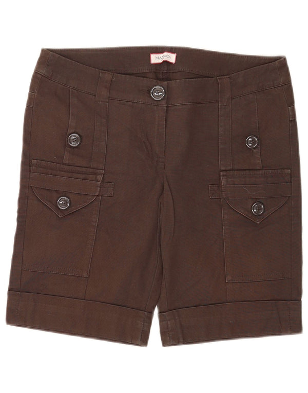 Max & Co. Womens Cargo Shorts UK 8 Small W29 Brown Cotton