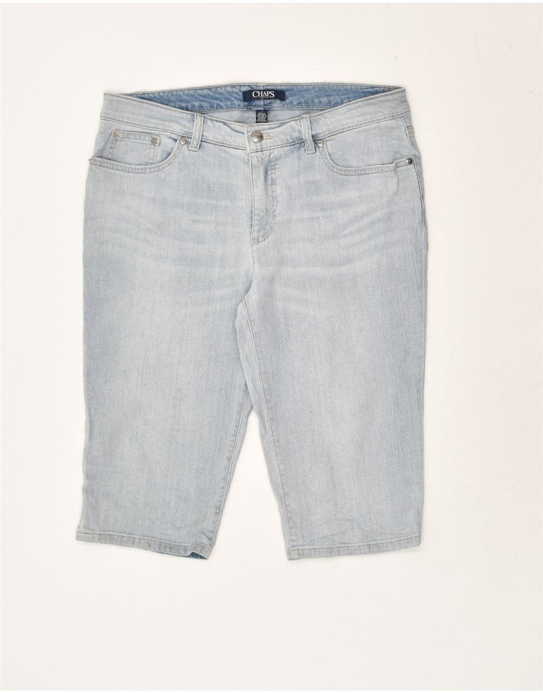 CHAPS Womens Denim Bermuda Shorts US 10 Large W34  Blue Cotton | Vintage Chaps | Thrift | Second-Hand Chaps | Used Clothing | Messina Hembry 