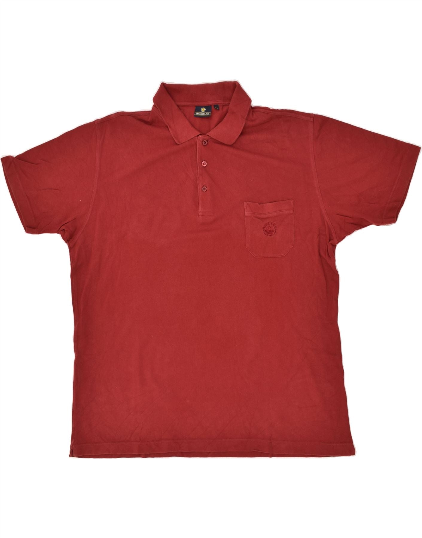 NAVIGARE Herenpoloshirt 5XL Rood Katoen | Vintage navigatie | Spaarzaamheid | Tweedehands Navigare | Gebruikte kleding | Messina Hembry