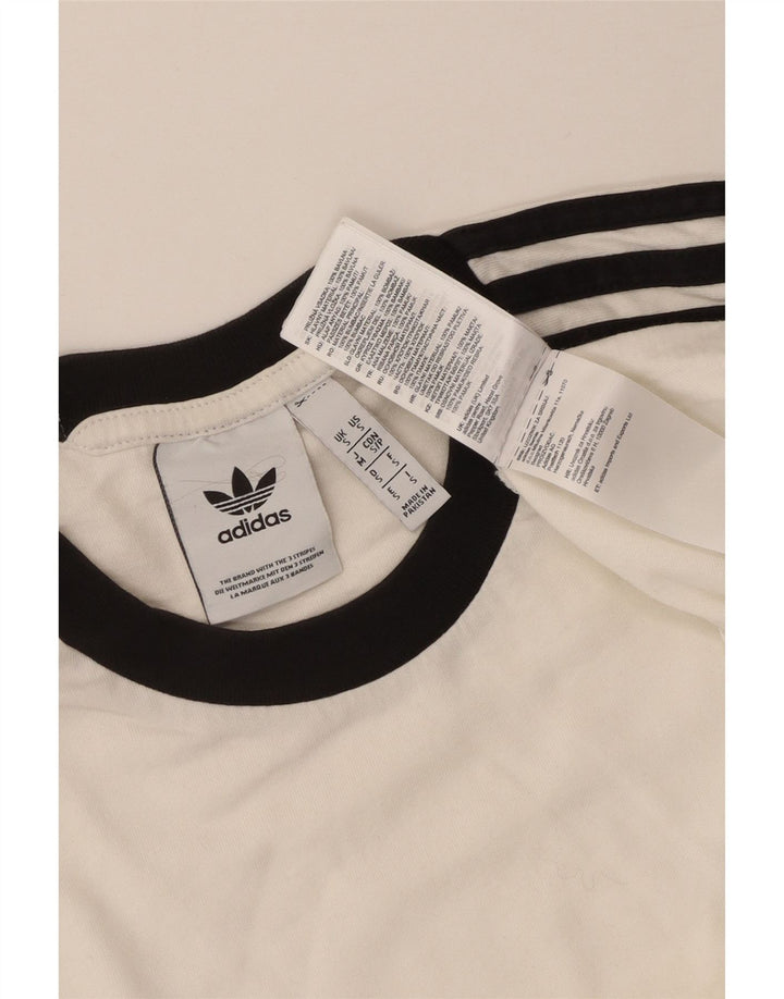 Adidas Mens T-Shirt Top Small White Cotton