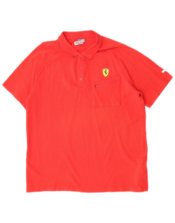 Puma Mens Ferrari Polo Shirt XL Red Cotton