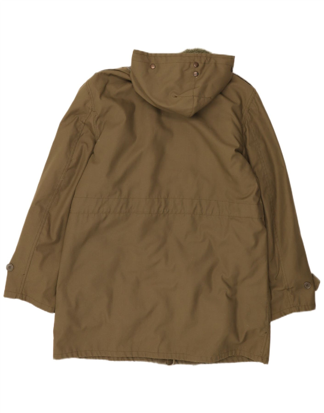 Vintage Mens Hooded Parka Jacket UK 40 Large Khaki Polyester