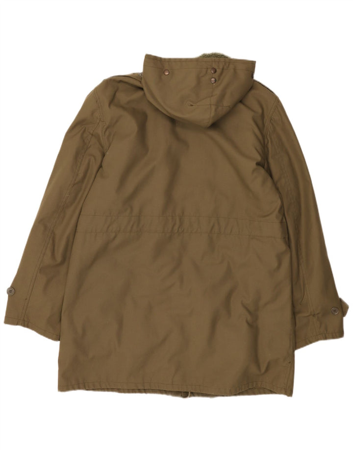 Vintage Mens Hooded Parka Jacket UK 40 Large Khaki Polyester