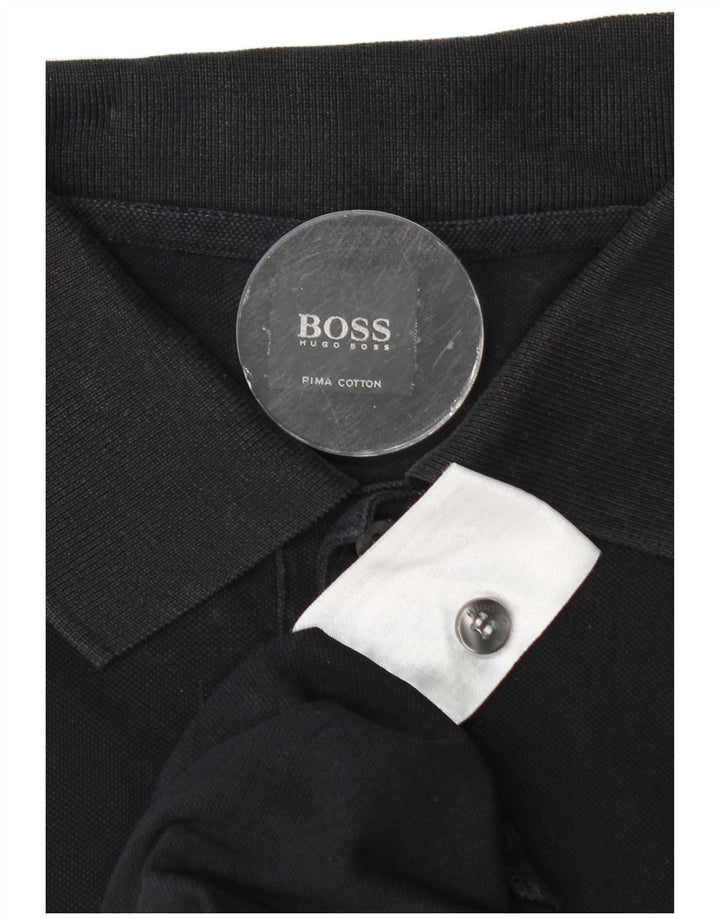 Hugo Boss Mens Polo Shirt Large Navy Blue Cotton