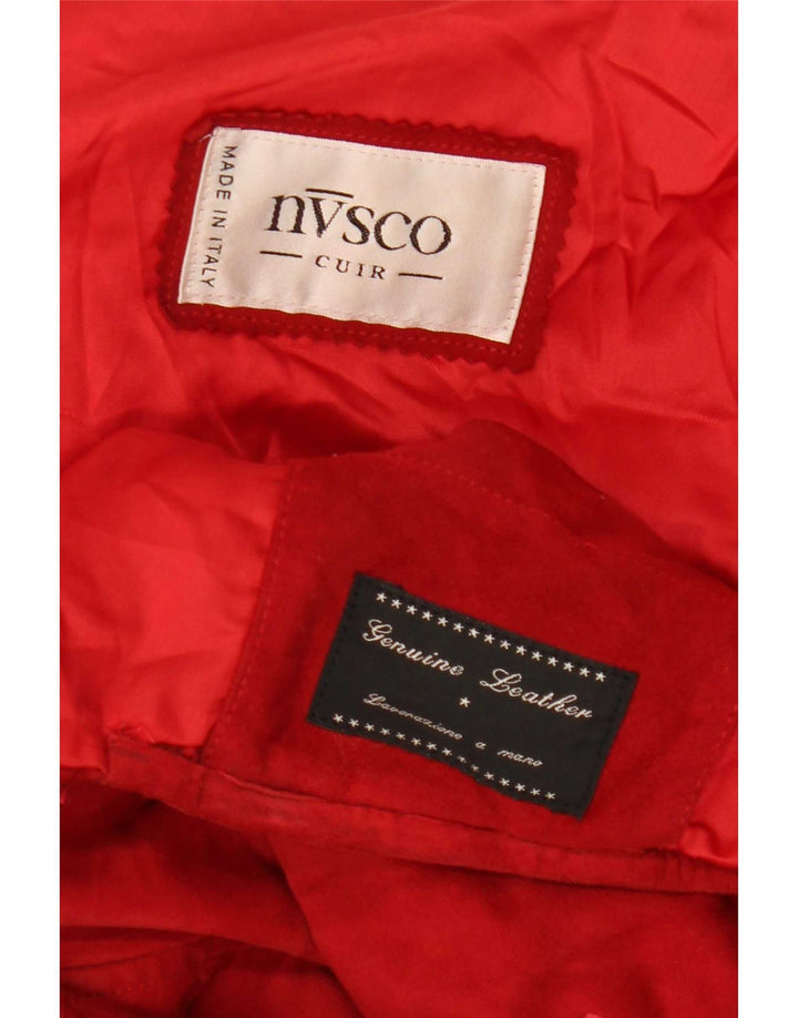 NVSCO Womens Suede Jacket UK 18 XL Red Leather