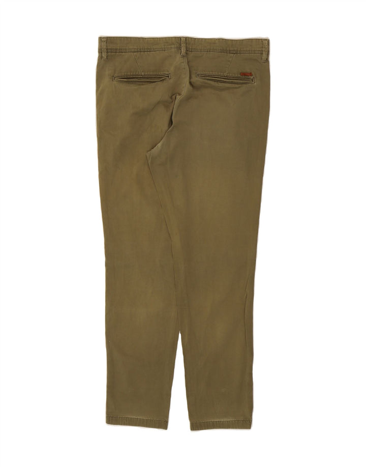 JACK & JONES Mens Slim Chino Trousers W33 L30 Khaki Vintage Jack & Jones and Second-Hand Jack & Jones from Messina Hembry 