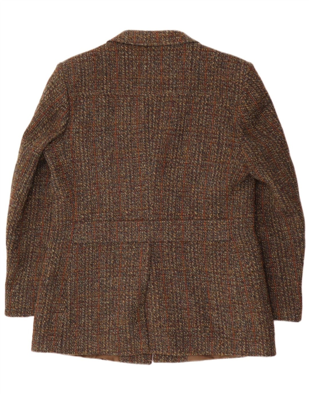 Harris Tweed Mens 3 Button Blazer Jacket IT 41 Large Brown Check Wool