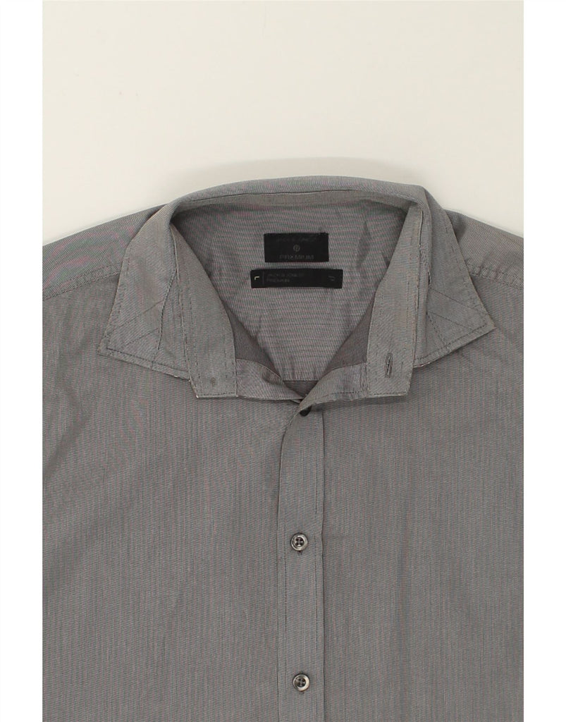 JACK & JONES Mens Premium Shirt Large Grey Cotton | Vintage Jack & Jones | Thrift | Second-Hand Jack & Jones | Used Clothing | Messina Hembry 