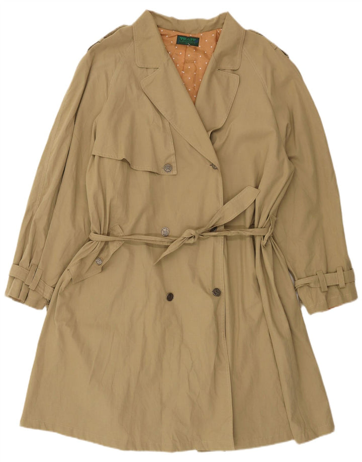 Vintage Womens Loose Fit Trench Coat IT 42 Medium Khaki Cotton