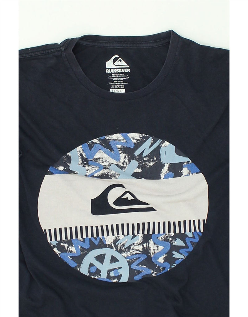 QUIKSILVER Mens Regular Fit Graphic T-Shirt Top Small Navy Blue Cotton | Vintage Quiksilver | Thrift | Second-Hand Quiksilver | Used Clothing | Messina Hembry 