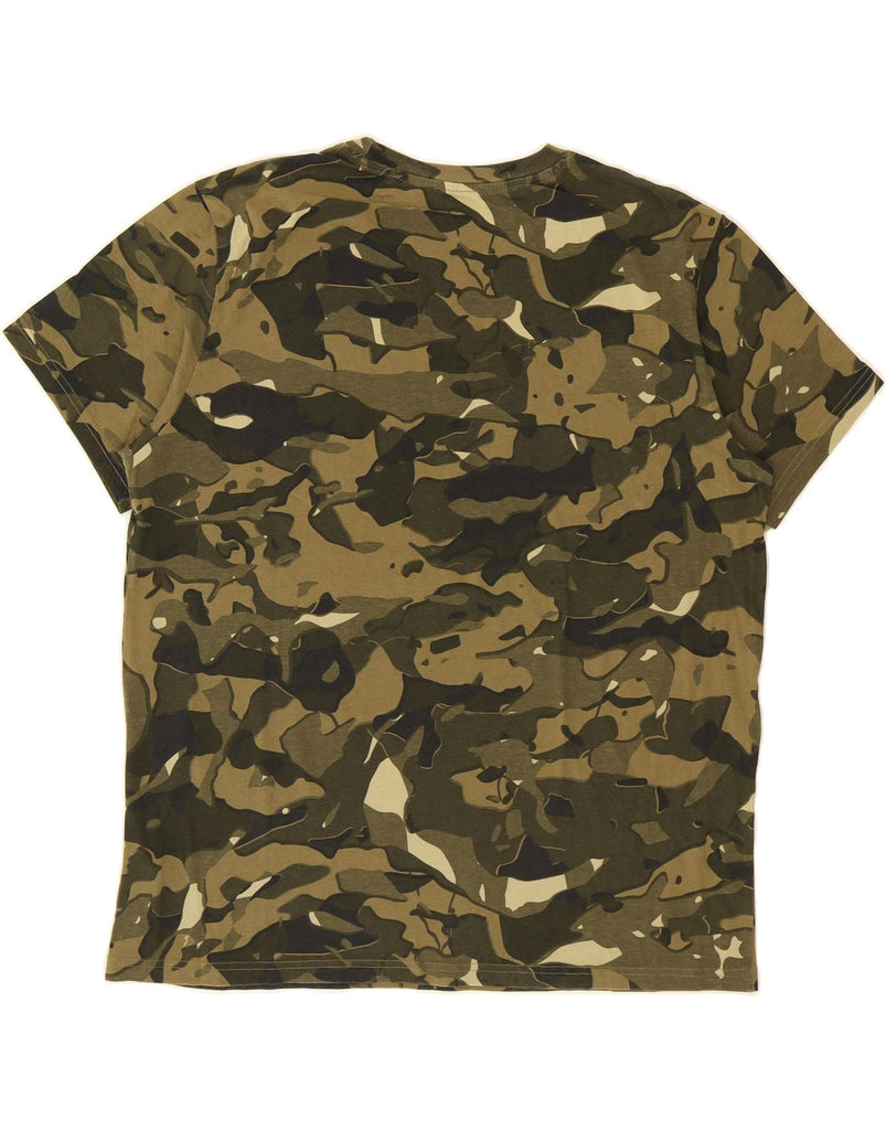 DECATHLON Mens T-Shirt Top XL Khaki Camouflage Cotton Vintage Decathlon and Second-Hand Decathlon from Messina Hembry 