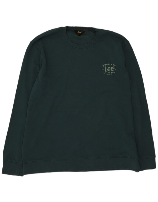 Lee Mens Regular Fit Sweatshirt Jumper 2XL Green Cotton