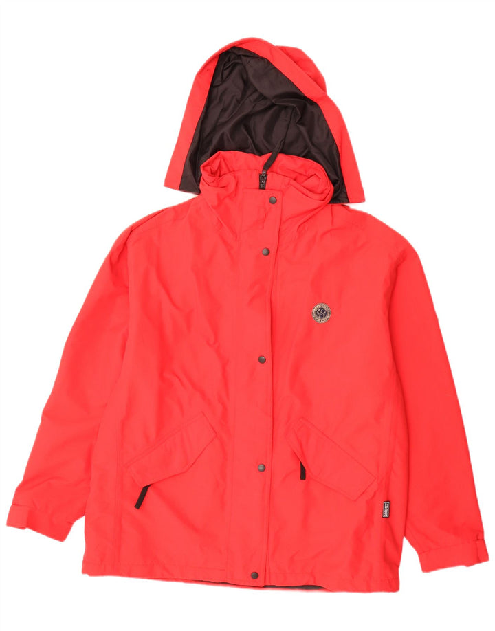 Bailo Womens Hooded Oversized Rain Jacket UK 14 Medium Red Polyamide