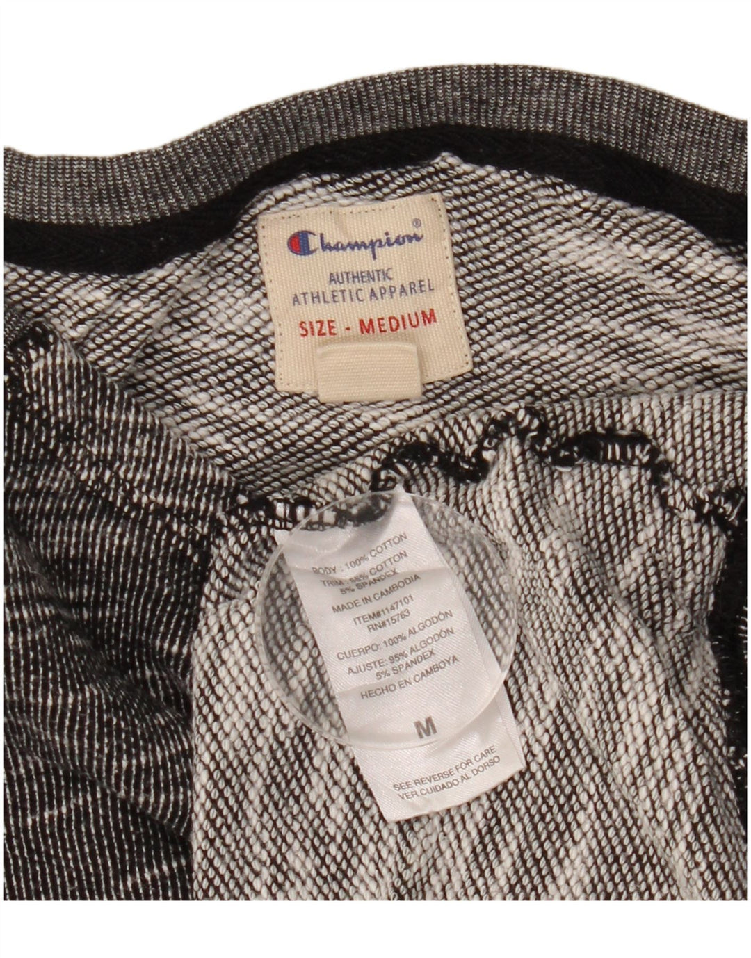 Champion Womens Sweatshirt Jumper UK 14 Medium Grey Flecked Cotton