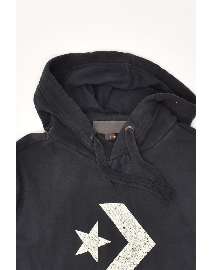 CONVERSE Womens Graphic Hoodie Jumper UK 10 Small Black Cotton Vintage Converse and Second-Hand Converse from Messina Hembry 